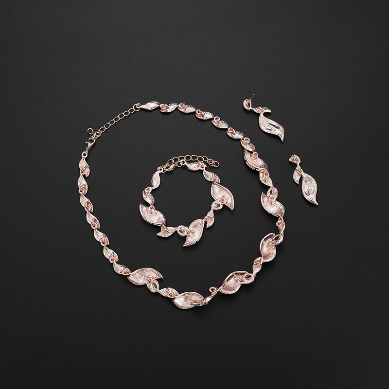 Fashion Rose Gold Leaf Shape Decorated Jewelry Sets,Jewelry Sets