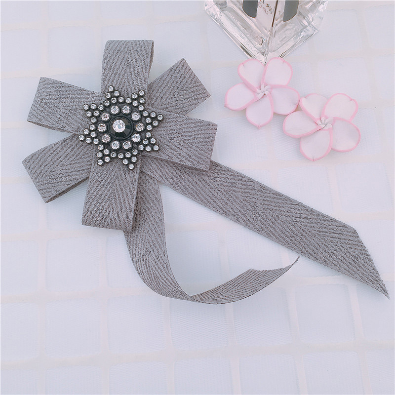 Trendy Gray Flower Shape Design Bowknot Brooch,Korean Brooches