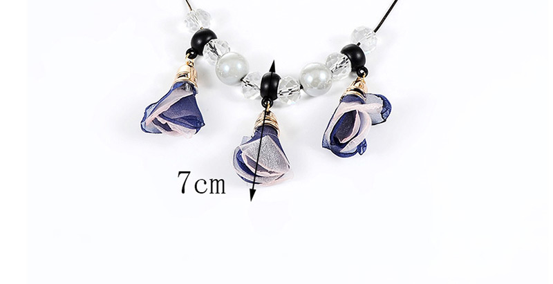 Fashion Navy Pearls&flowers Decorated Simple Necklace,Bib Necklaces