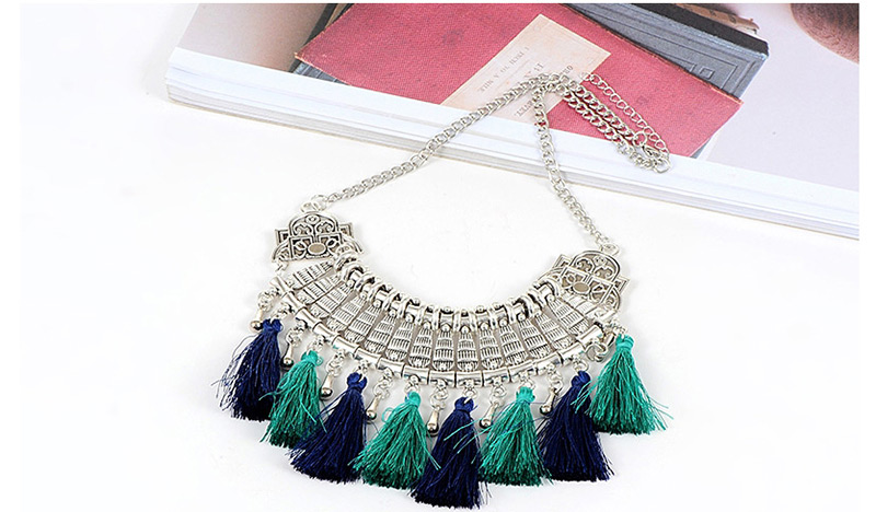 Bohemia Multi-color Tassel Decorated Necklace,Thin Scaves