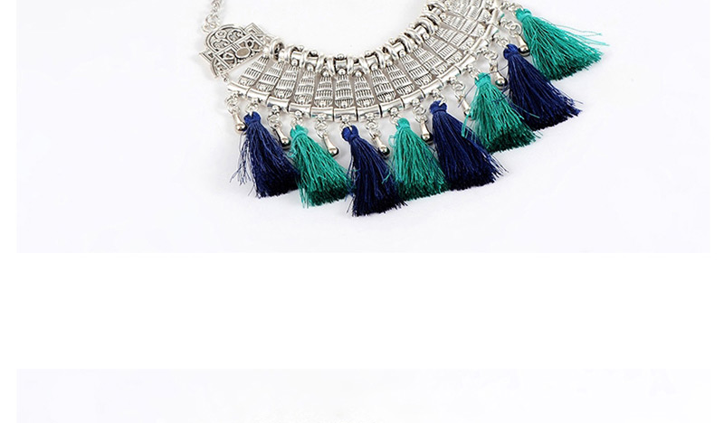 Bohemia Multi-color Tassel Decorated Necklace,Thin Scaves