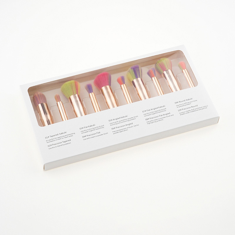 Fashion Multi-color Round Shape Decorated Makeup Brush ( 10 Pcs ),Beauty tools