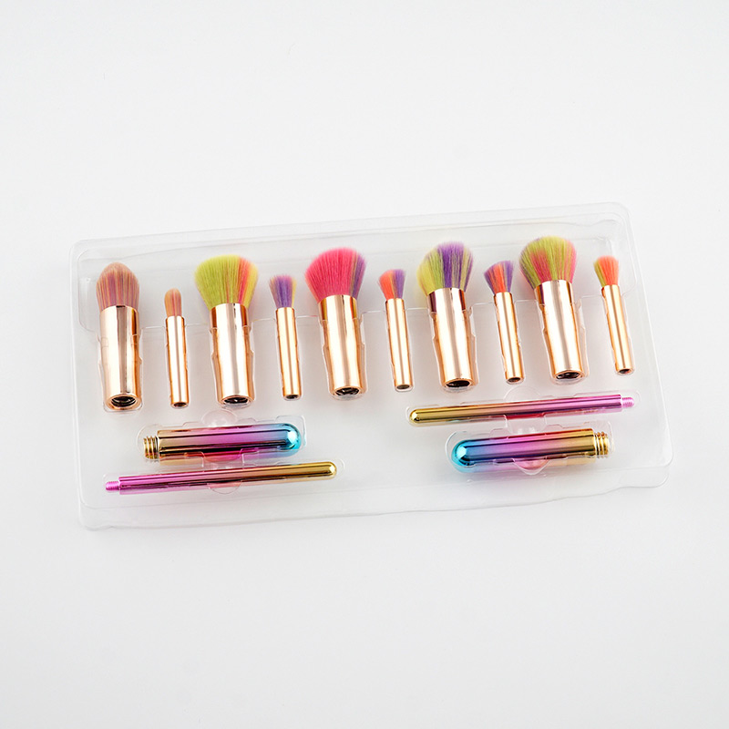 Fashion Multi-color Round Shape Decorated Makeup Brush ( 10 Pcs ),Beauty tools