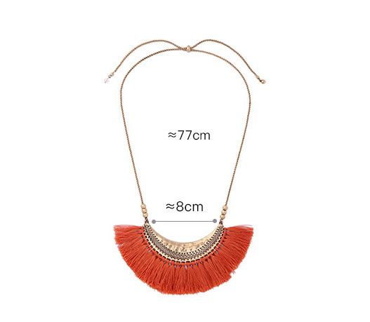 Fashion Orange Tassel Decorated Necklace,Thin Scaves