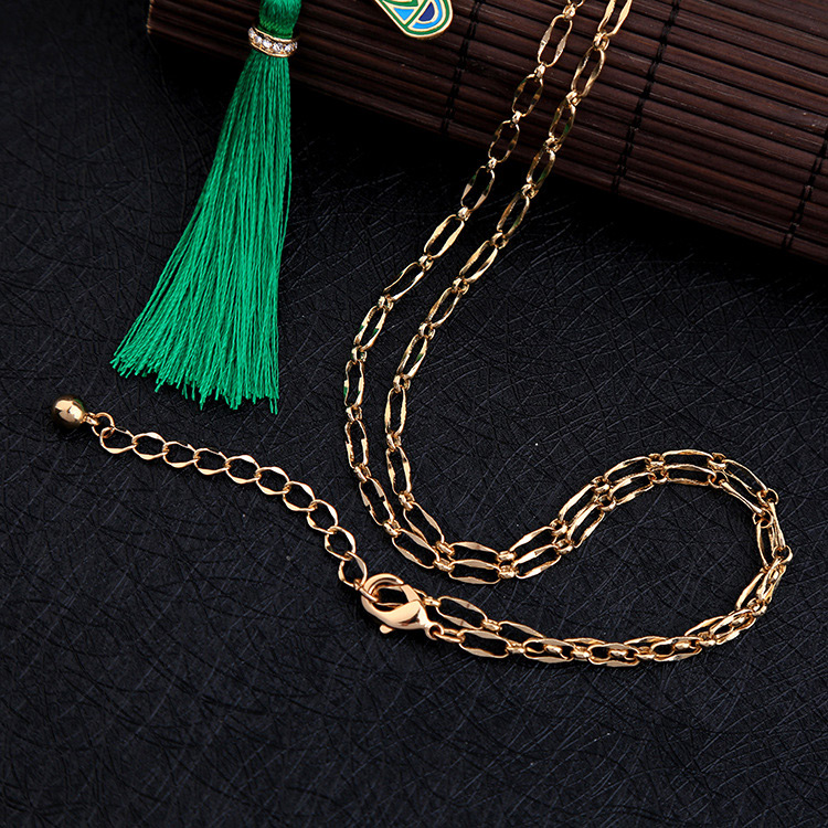 Fashion Green+gold Color Peacock Shape Decorated Necklace,Thin Scaves