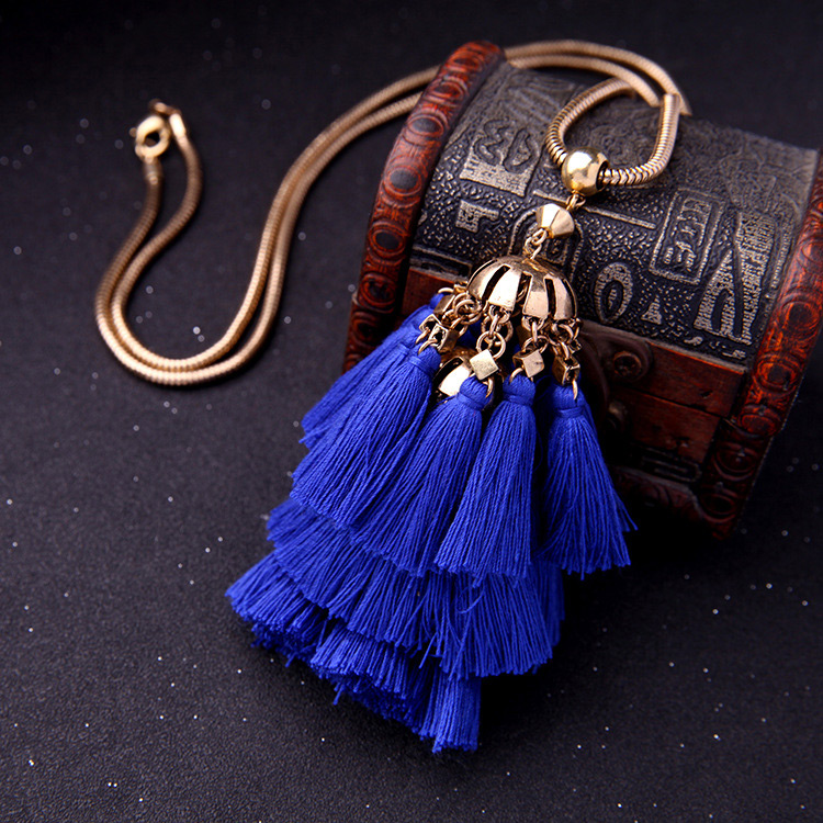 Fashion Pink Tassel Decorated Necklace,Pendants