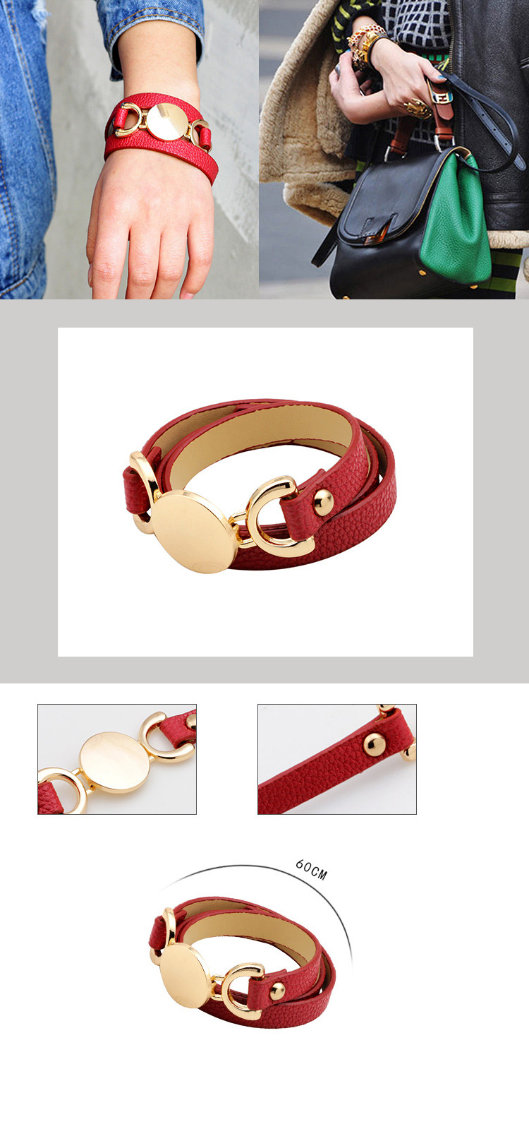 Fashion Khaki Pure Color Decorated Bracelet,Fashion Bracelets