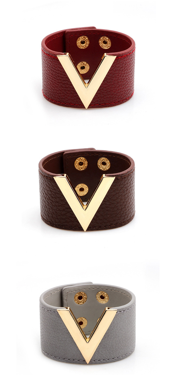 Fashion Brown Letter V Shape Decorated Bracelet,Fashion Bracelets