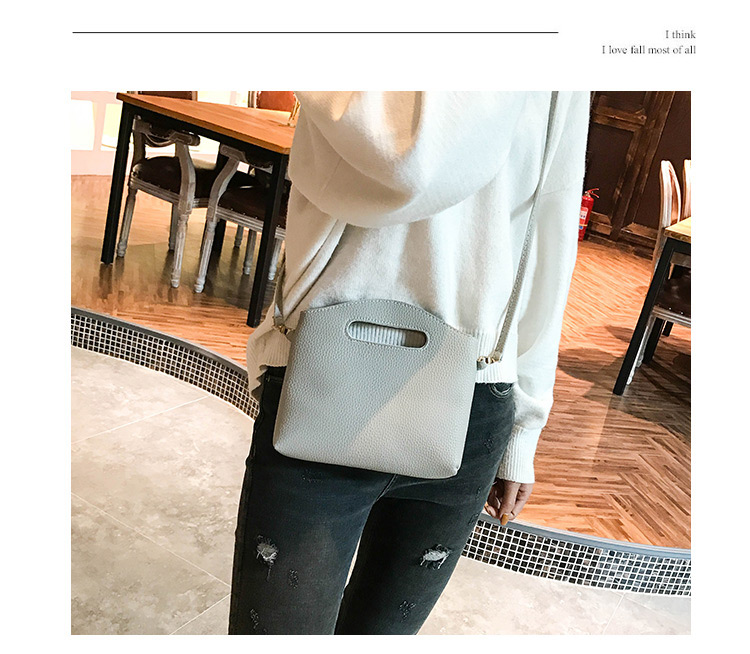 Fashion Light Gray Rivet Decorated Handbag ( 4 Pcs ),Messenger bags