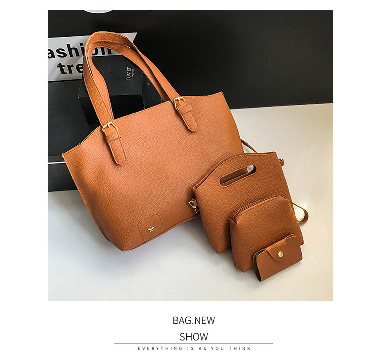 Fashion Green Rivet Decorated Handbag ( 4 Pcs ),Messenger bags