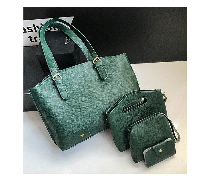 Fashion Blue Rivet Decorated Handbag ( 4 Pcs ),Messenger bags