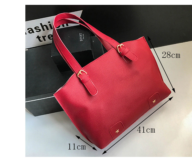 Fashion Dark Gray Rivet Decorated Handbag ( 4 Pcs ),Messenger bags