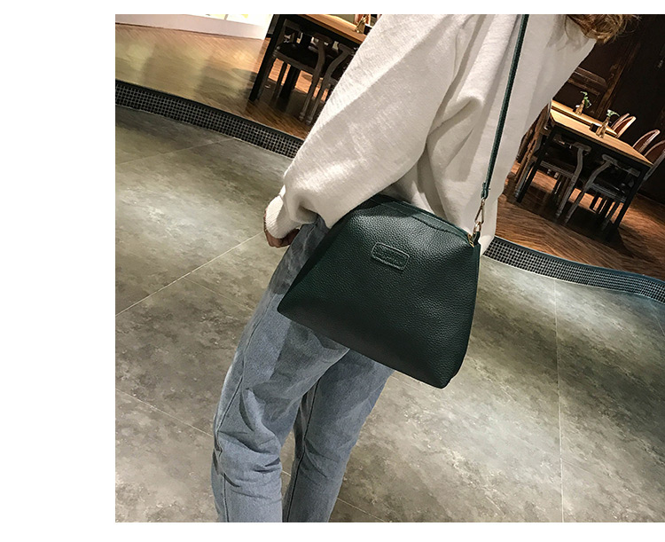 Fashion Green Pure Color Decorated Shoulder Bag (2 Pcs ),Messenger bags