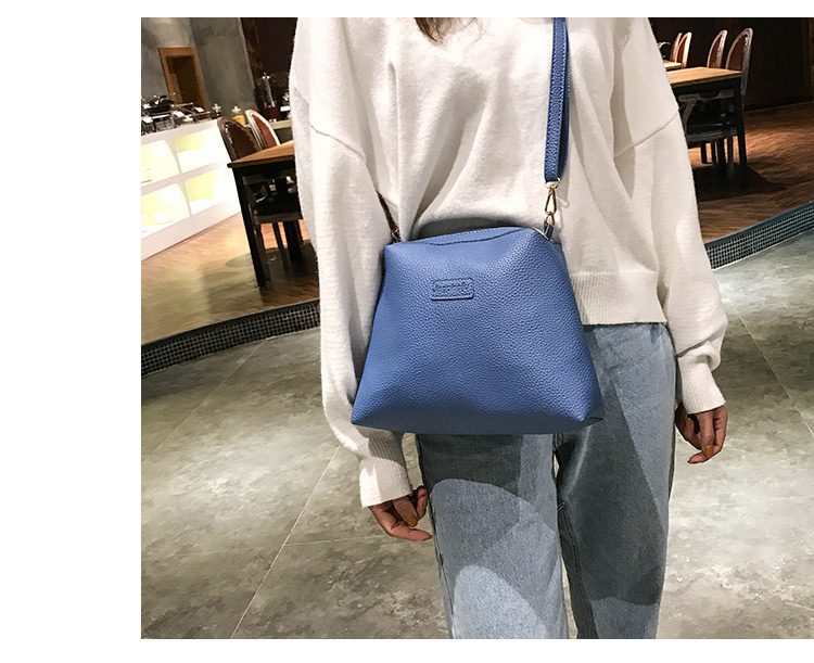 Fashion Blue Pure Color Decorated Shoulder Bag (2 Pcs ),Messenger bags