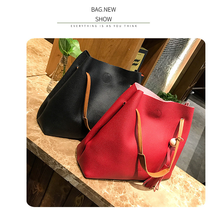 Fashion Dark Gray Pure Color Decorated Shoulder Bag (2 Pcs ),Messenger bags