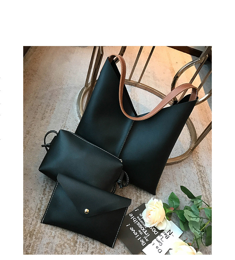 Fashion Gray Pure Color Decorated Shoulder Bag ( 3pcs),Messenger bags