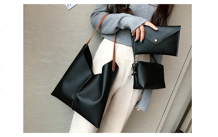 Fashion Beige Pure Color Decorated Shoulder Bag ( 3pcs),Messenger bags