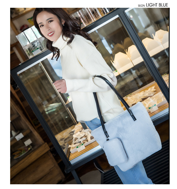 Fashion Gray Pure Color Decorated Shoulder Bag ( 2 Pcs),Messenger bags
