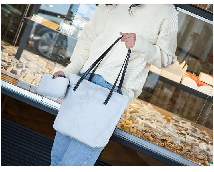 Fashion Gray Pure Color Decorated Shoulder Bag ( 2 Pcs),Messenger bags