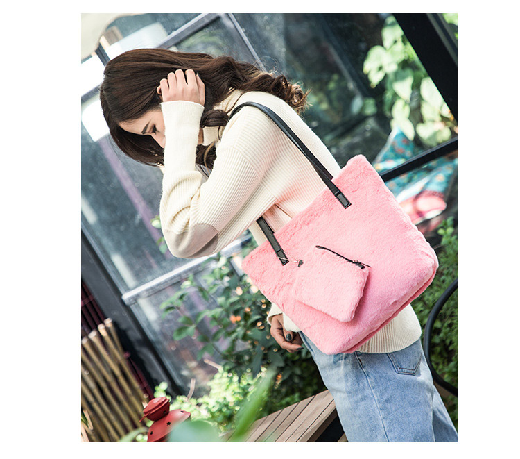 Fashion Pink Pure Color Decorated Shoulder Bag ( 2 Pcs),Messenger bags