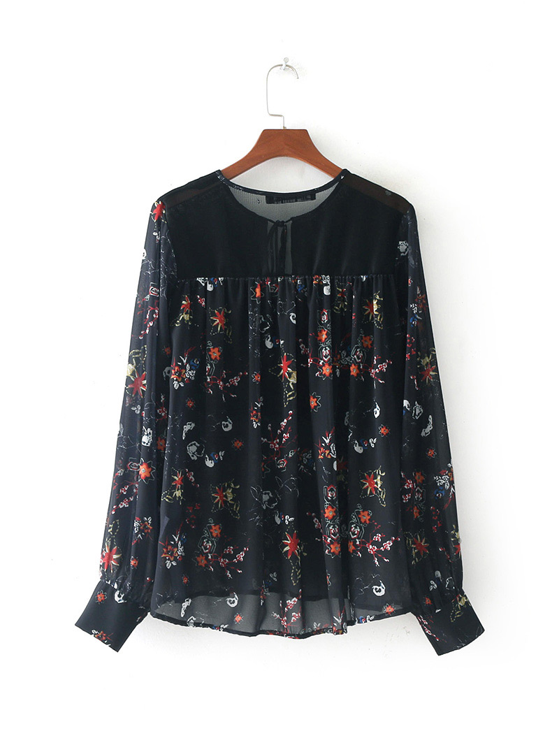 Fashion Black Flower Decorated Shirt,Sunscreen Shirts