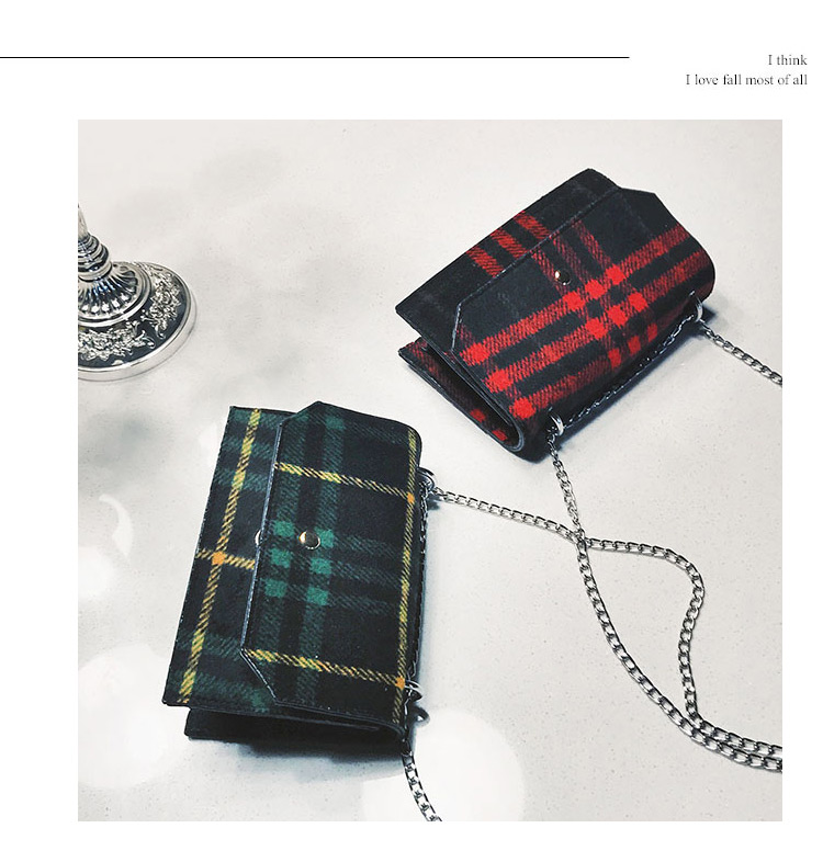 Fashion Khaki Grid Pattern Decorated Shoulder Bag,Messenger bags