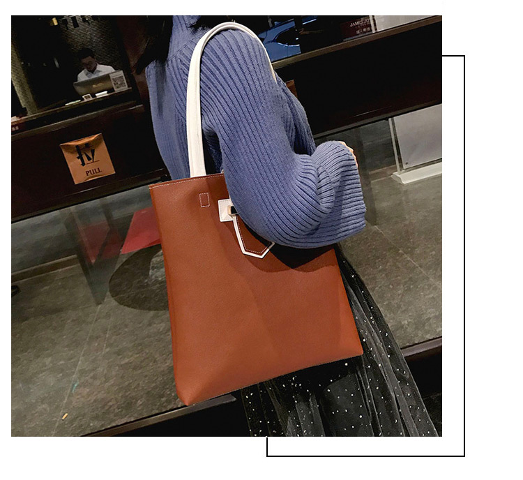 Fashion Brown Pure Color Decorated Shoulder Bag,Messenger bags