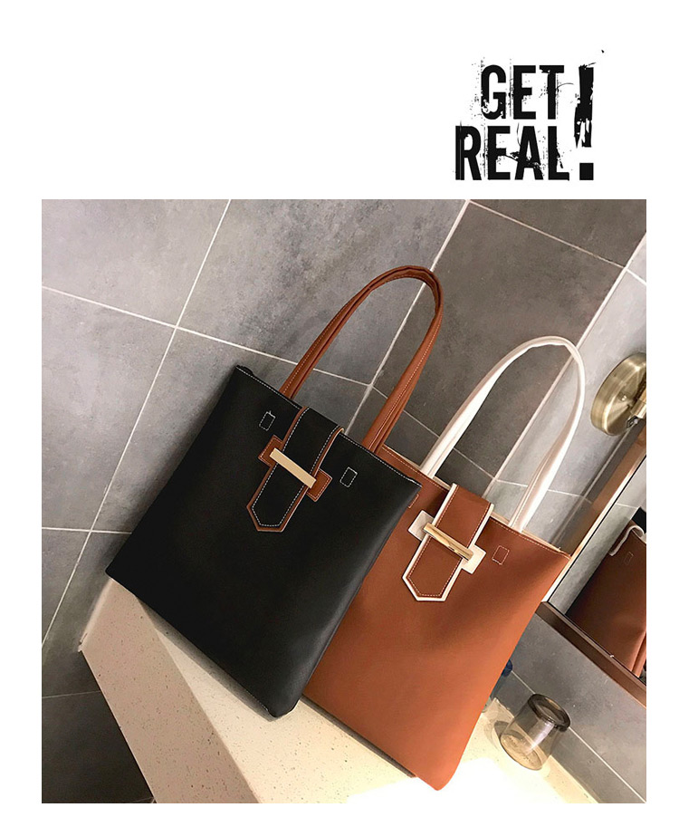 Fashion Black Pure Color Decorated Shoulder Bag,Messenger bags