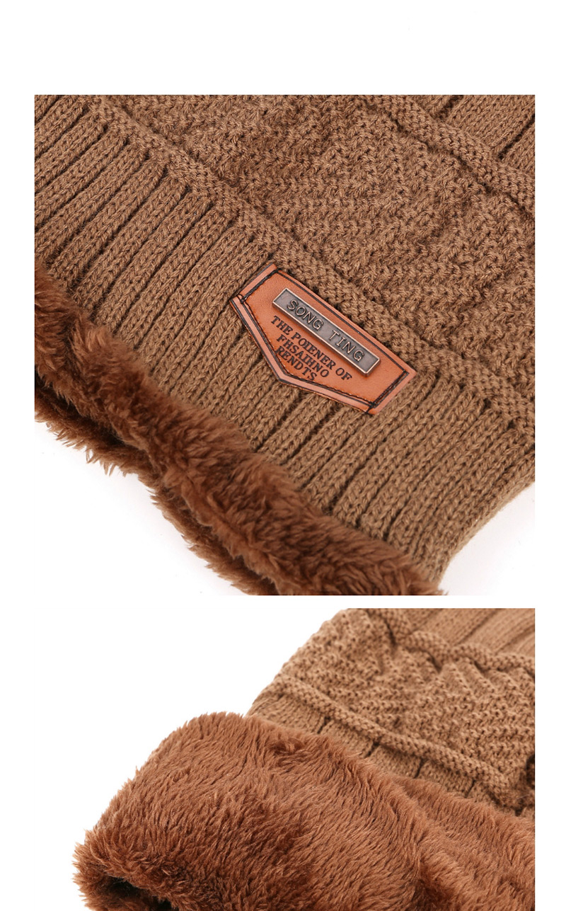 Fashion Coffee Letter Patch Decorated Hat ( 2 Pcs),Knitting Wool Hats