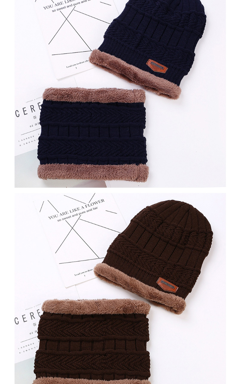 Fashion Navy Letter Patch Decorated Hat ( 2 Pcs),Knitting Wool Hats