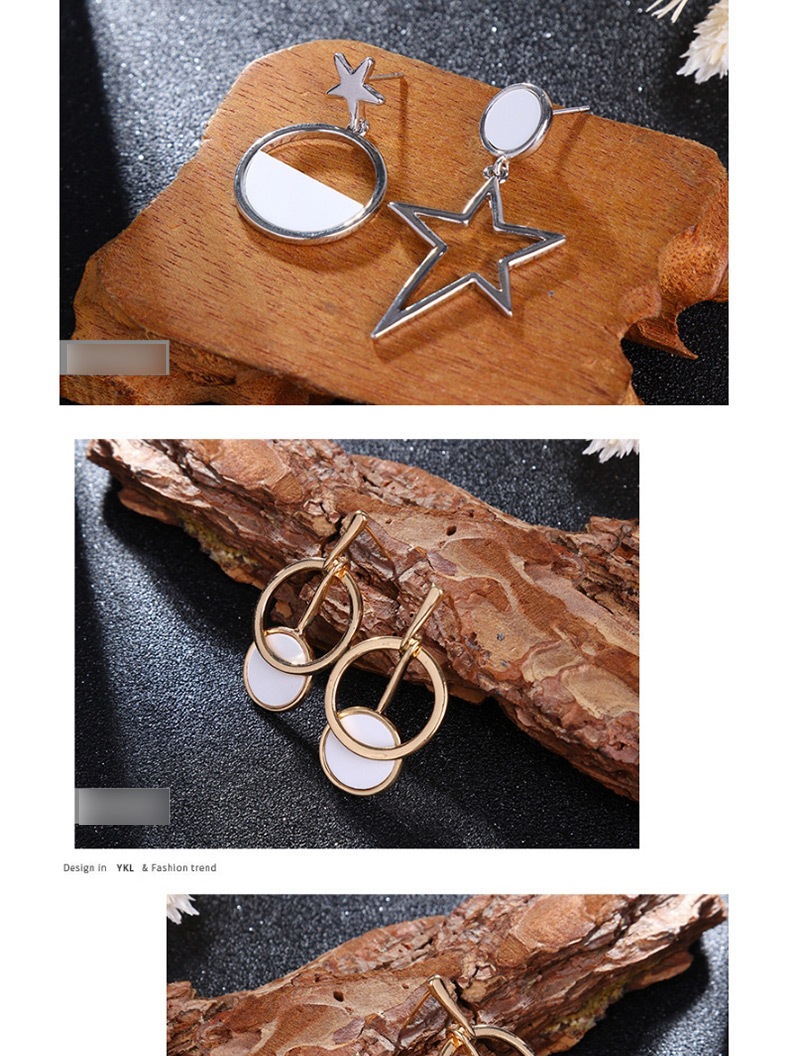 Fashion Silver Color+white Star Shape Decorated Earrings,Drop Earrings