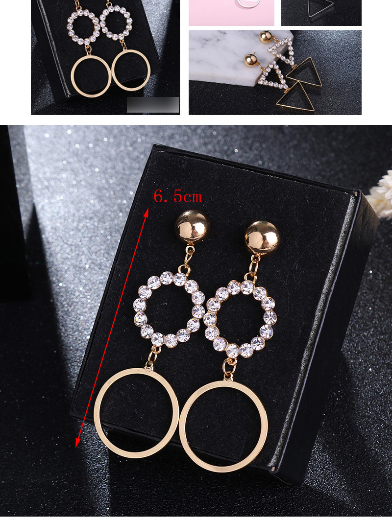 Fashion Gold Color Circular Ring Shape Decorated Earrings,Drop Earrings
