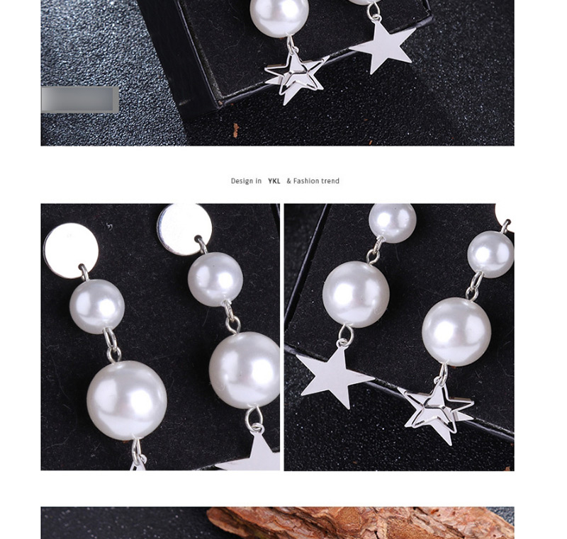 Fashion Gold Color+white Star Shape Decorated Earrings,Drop Earrings