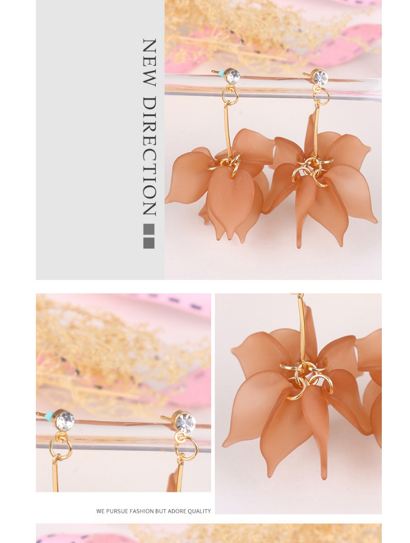 Fashion White+gold Color Flower Shape Decorated Earrings,Drop Earrings