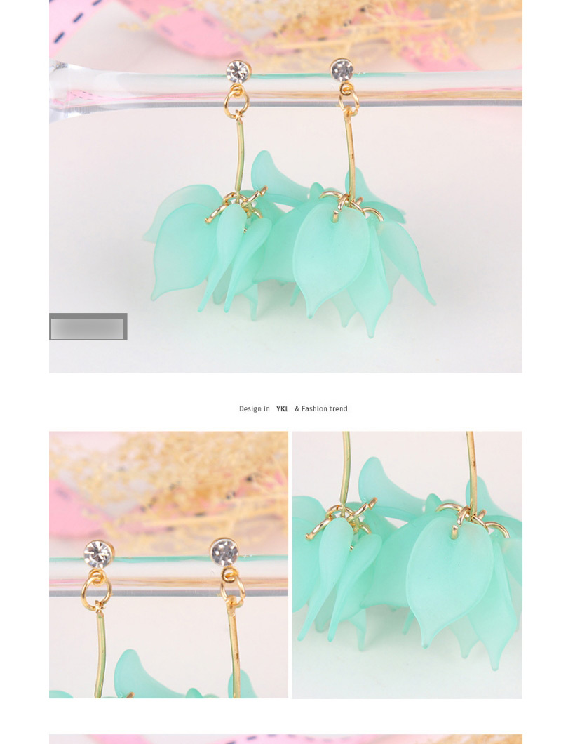 Fashion Light Blue Flower Shape Decorated Earrings,Drop Earrings