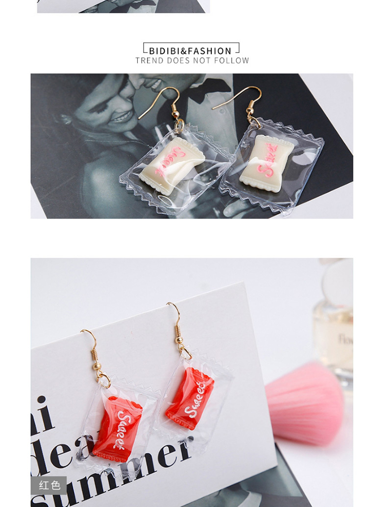 Fashion Light Pink Candy Shape Decorated Earrings,Drop Earrings
