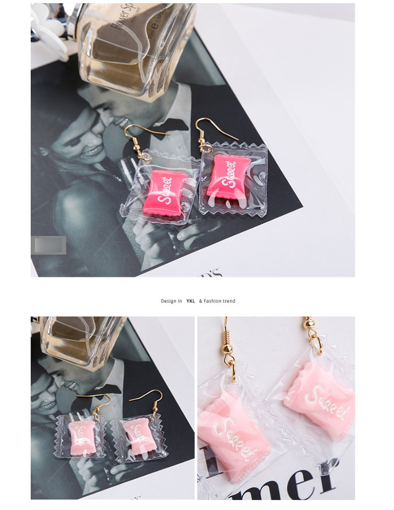 Fashion Light Pink Candy Shape Decorated Earrings,Drop Earrings