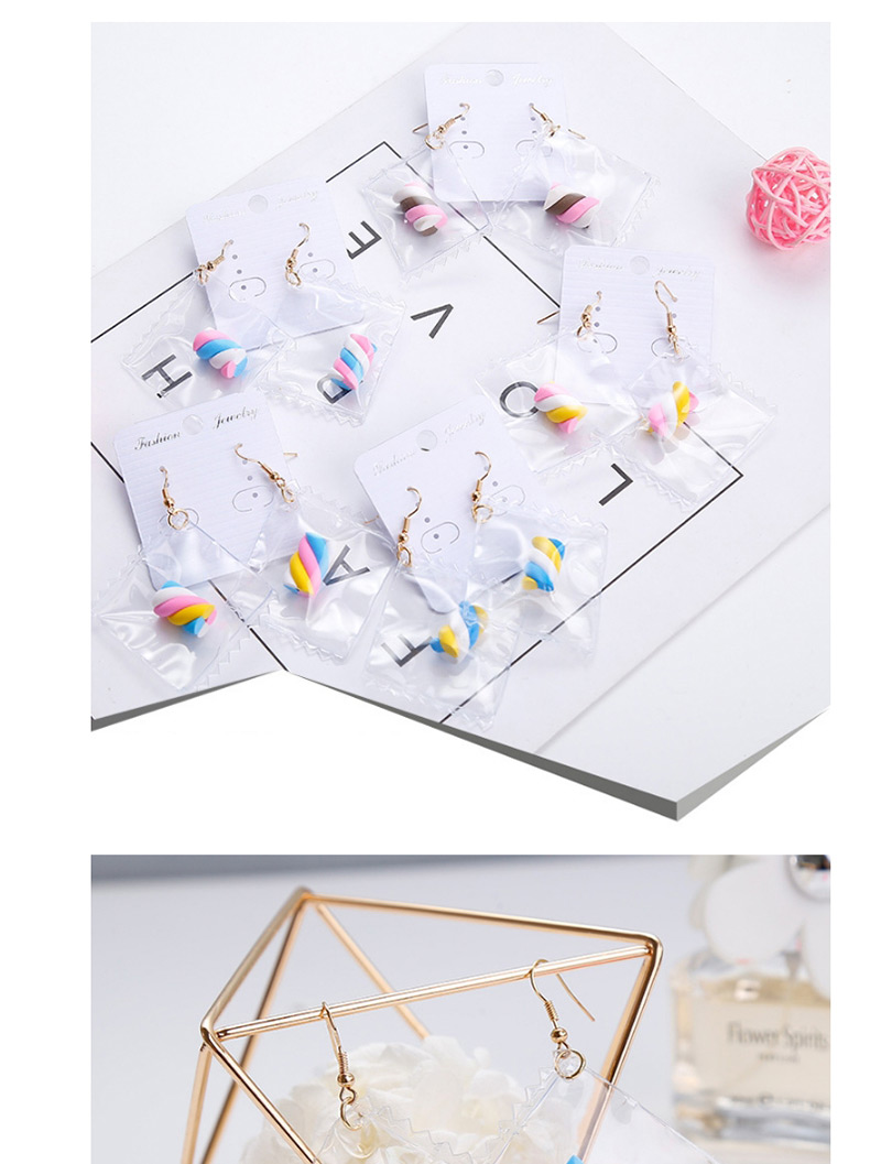 Fashion Pink+yellow+white Candy Shape Decorated Earrings,Drop Earrings