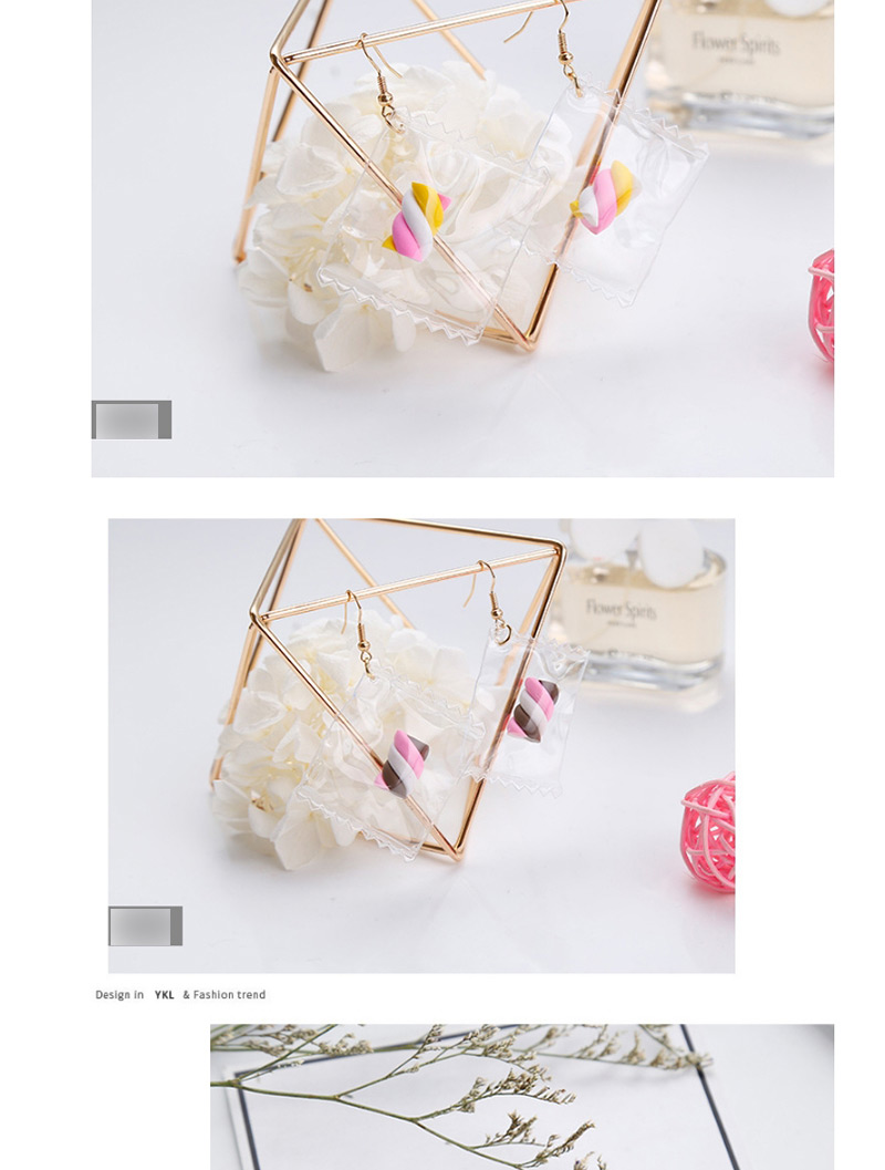 Fashion Pink+yellow+white Candy Shape Decorated Earrings,Drop Earrings