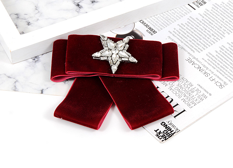 Fashion Claret Red Star Shape Decorated Brooch,Korean Brooches