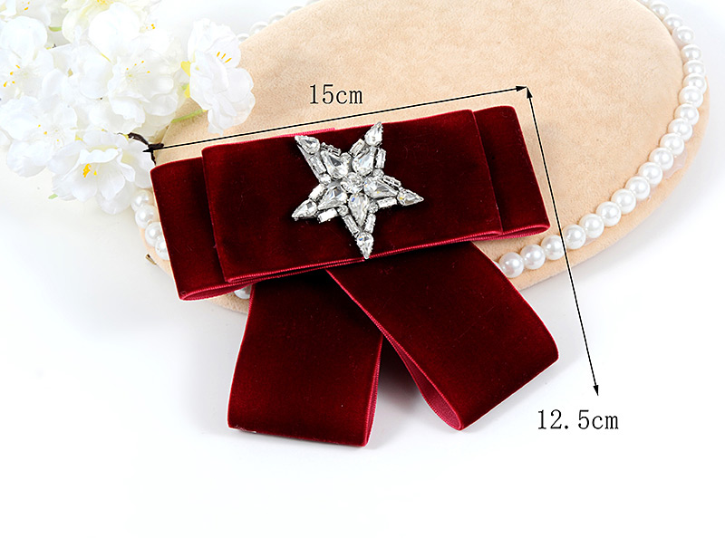 Fashion Claret Red Star Shape Decorated Brooch,Korean Brooches
