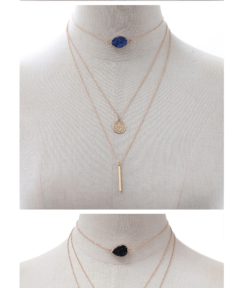 Fashion Blue Pure Color Decorated Necklace,Pendants