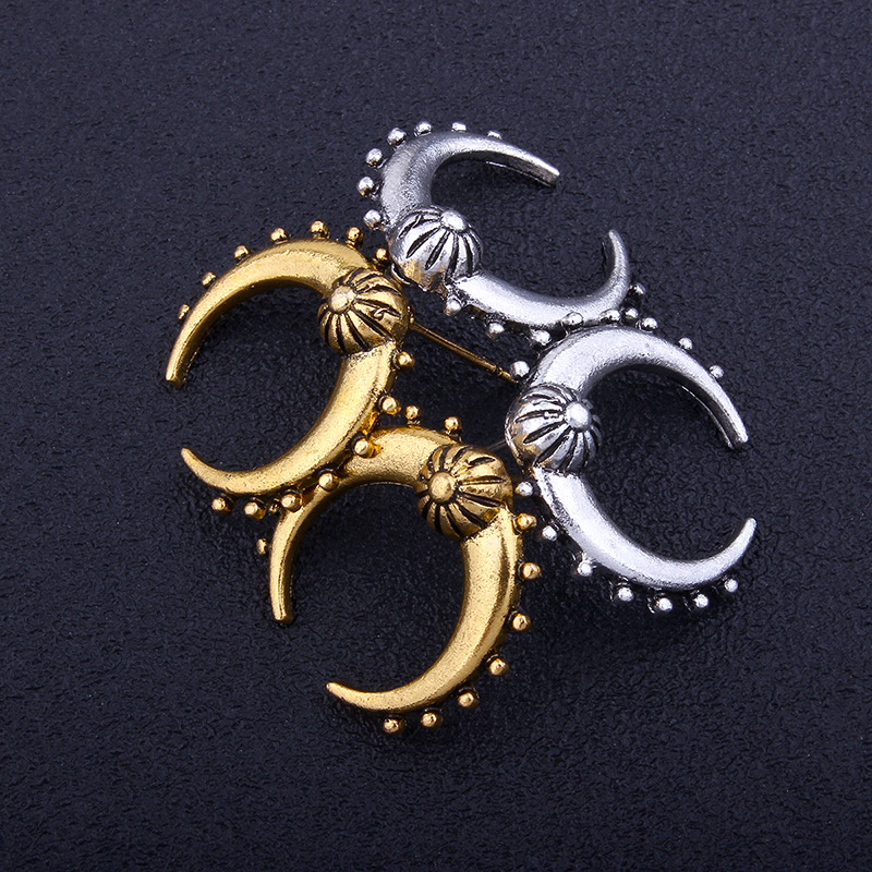 Fashion Antique Silver Ox Horn Shape Design Pure Color Earrings,Stud Earrings