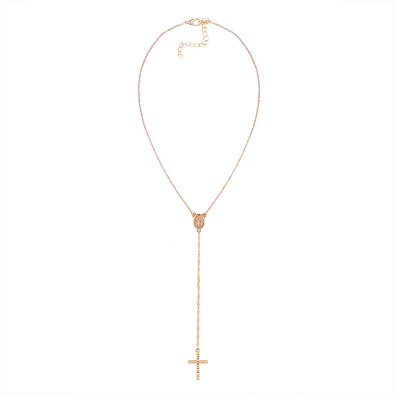 Fashion Gold Color Cross Pendant Decorated Y Shape Necklace,Multi Strand Necklaces