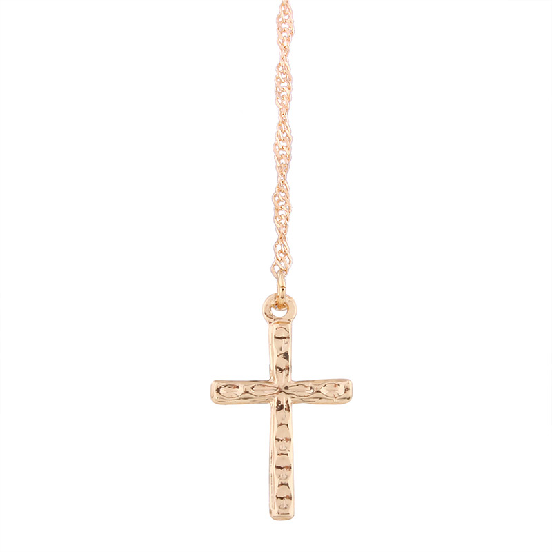 Fashion Gold Color Cross Pendant Decorated Y Shape Necklace,Multi Strand Necklaces