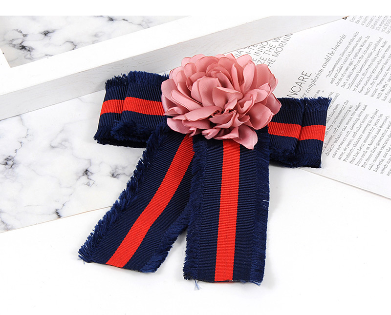 Fashion Navy Flower Decorated Simple Bowknot Brooch,Korean Brooches
