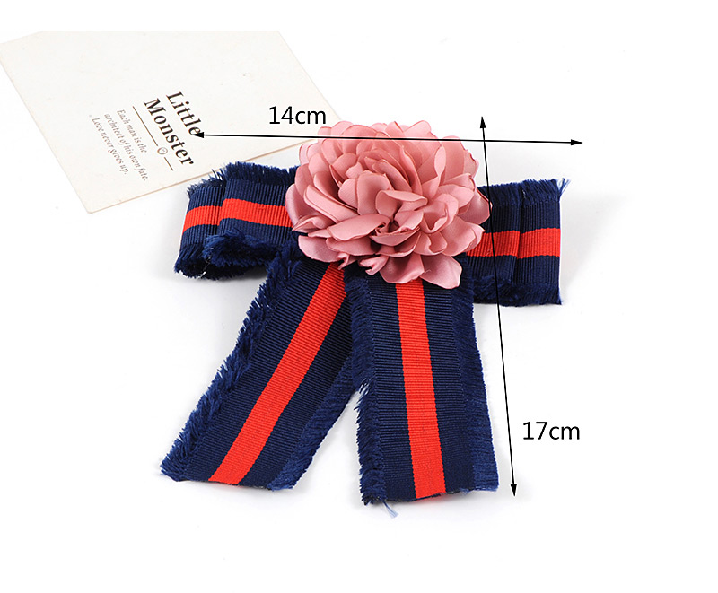 Fashion Navy Flower Decorated Simple Bowknot Brooch,Korean Brooches
