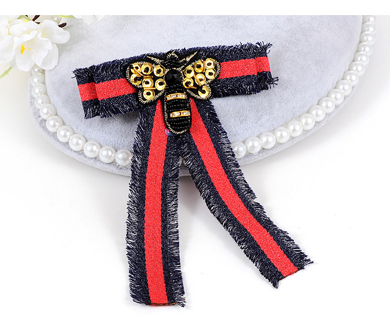 Fashion Navy+red Bee Shape Decorated Bowknot Brooch,Korean Brooches