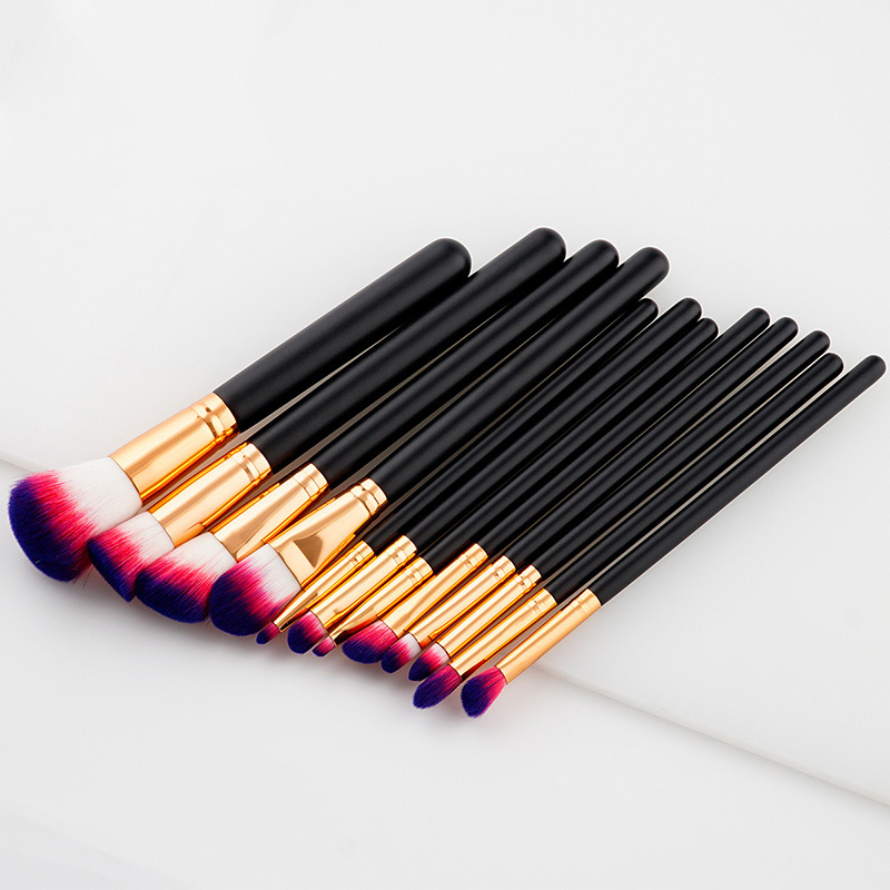 Trendy Red+white Color Matching Decorated Makeup Brush(12pcs),Beauty tools