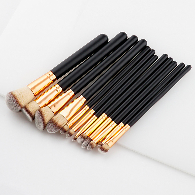 Trendy Coffee+gray Color Matching Decorated Makeup Brush(12pcs),Beauty tools